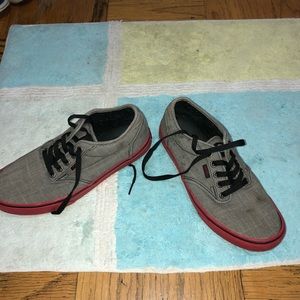 Vans grey on red canvas size 7.5